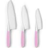imageZulay 3Piece Kids Knife Set for Real Cooking ampamp Baking  Toddler Knives for Cutting Fruits Veggies ampamp Cake  Childrens Montessori Knife with Serrated Edges  Safe ampamp Fun Lettuce Knife GreenPink