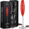 imageZulay Executive Series Ultra Premium Gift Milk Frother For Coffee with Deluxe Radiant Finish  Coffee Frother Handheld Foam Maker  Electric Milk Frother Handheld For Lattes Premium UV Red