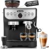 imageZulay Kitchen Magia Manual Espresso Machine with Grinder and Milk Frother  15 Bar Pressure Pump Cappuccino Machine  Latte Machine  ampamp Extra Large 2L Removable Water Tank