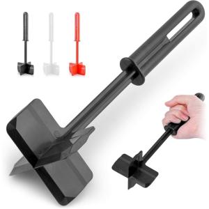 imageSimple Craft Meat Chopper  Premium Meat Masher Ground Beef Masher ampamp Hamburger Chopper Utensil  Perfect For Turkey Mashed Potato Baking Cooking ampamp More BlackBlack