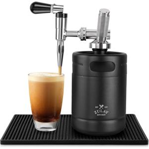 imageZulay Nitro Cold Brew Coffee Maker  Gift for Coffee Lovers  Large 64 oz Home Keg  Nitro Cold Brew Keg with Creamer Faucet  Nitro Cold Brew Coffee Maker for Home  Collapsible Funnel ampamp Drip Mat
