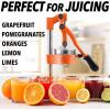 imageZulay Kitchen CastIron Orange Juice Squeezer  HeavyDuty EasytoClean Professional Citrus Juicer  Durable Stainless Steel Lemon Squeezer  Sturdy Manual Citrus Press ampamp Orange Squeezer PinkOrange
