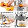 imageZulay Kitchen CastIron Orange Juice Squeezer  HeavyDuty EasytoClean Professional Citrus Juicer  Durable Stainless Steel Lemon Squeezer  Sturdy Manual Citrus Press ampamp Orange Squeezer PinkGray