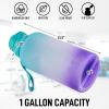 imageHydration Nation 3 Lid MultiSize Vacuum Insulated Water Bottles with Straw  Metal Water Bottle For Sports ampamp Outdoor  Thermo Stainless Steel Water Bottle  Perfect for Hot ampamp Cold Drinks BlueOmbre Blue