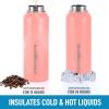 imageHydration Nation 3 Lid MultiSize Vacuum Insulated Water Bottles with Straw  Metal Water Bottle For Sports ampamp Outdoor  Thermo Stainless Steel Water Bottle  Perfect for Hot ampamp Cold Drinks BluePeach