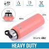 imageHydration Nation 3 Lid MultiSize Vacuum Insulated Water Bottles with Straw  Metal Water Bottle For Sports ampamp Outdoor  Thermo Stainless Steel Water Bottle  Perfect for Hot ampamp Cold Drinks BluePeach