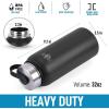 imageHydration Nation 3 Lid MultiSize Vacuum Insulated Water Bottles with Straw  Metal Water Bottle For Sports ampamp Outdoor  Thermo Stainless Steel Water Bottle  Perfect for Hot ampamp Cold Drinks BlueMidnight Black