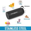imageHydration Nation 3 Lid MultiSize Vacuum Insulated Water Bottles with Straw  Metal Water Bottle For Sports ampamp Outdoor  Thermo Stainless Steel Water Bottle  Perfect for Hot ampamp Cold Drinks BlueMidnight Black