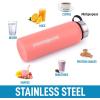 imageHydration Nation 3 Lid MultiSize Vacuum Insulated Water Bottles with Straw  Metal Water Bottle For Sports ampamp Outdoor  Thermo Stainless Steel Water Bottle  Perfect for Hot ampamp Cold Drinks BluePeach