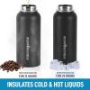 imageHydration Nation 3 Lid MultiSize Vacuum Insulated Water Bottles with Straw  Metal Water Bottle For Sports ampamp Outdoor  Thermo Stainless Steel Water Bottle  Perfect for Hot ampamp Cold Drinks BlueMidnight Black