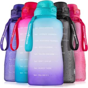 imageHydration Nation 3 Lid MultiSize Vacuum Insulated Water Bottles with Straw  Metal Water Bottle For Sports ampamp Outdoor  Thermo Stainless Steel Water Bottle  Perfect for Hot ampamp Cold Drinks BlueOmbre Blue