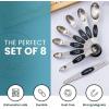 imageZulay Kitchen Stackable Magnetic Spoons Set of 8  Dual Sided Magnetic Measuring Spoons Set Fits In Spice Jars  Stainless Steel Measuring Spoons Magnetic For Dry and Liquid Ingredients Black