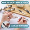 imageZulay Kitchen Stackable Magnetic Spoons Set of 8  Dual Sided Magnetic Measuring Spoons Set Fits In Spice Jars  Stainless Steel Measuring Spoons Magnetic For Dry and Liquid Ingredients Black