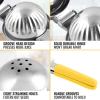 imageZulay Lemon Squeezer Stainless Steel with Premium Heavy Duty Solid Metal Squeezer Bowl and Food Grade Silicone Handles  Large Manual Citrus Press Juicer and Lime Squeezer Stainless Steel CranberryBright Yellow
