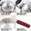 imageZulay Lemon Squeezer Stainless Steel with Premium Heavy Duty Solid Metal Squeezer Bowl and Food Grade Silicone Handles  Large Manual Citrus Press Juicer and Lime Squeezer Stainless Steel CranberryCranberry