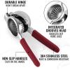 imageZulay Lemon Squeezer Stainless Steel with Premium Heavy Duty Solid Metal Squeezer Bowl and Food Grade Silicone Handles  Large Manual Citrus Press Juicer and Lime Squeezer Stainless Steel CranberryCranberry