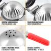 imageZulay Lemon Squeezer Stainless Steel with Premium Heavy Duty Solid Metal Squeezer Bowl and Food Grade Silicone Handles  Large Manual Citrus Press Juicer and Lime Squeezer Stainless Steel CranberryRed
