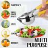 imageZulay Lemon Squeezer Stainless Steel with Premium Heavy Duty Solid Metal Squeezer Bowl and Food Grade Silicone Handles  Large Manual Citrus Press Juicer and Lime Squeezer Stainless Steel CranberryBright Yellow