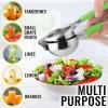 imageZulay Lemon Squeezer Stainless Steel with Premium Heavy Duty Solid Metal Squeezer Bowl and Food Grade Silicone Handles  Large Manual Citrus Press Juicer and Lime Squeezer Stainless Steel CranberryLight Green