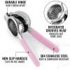 imageZulay Lemon Squeezer Stainless Steel with Premium Heavy Duty Solid Metal Squeezer Bowl and Food Grade Silicone Handles  Large Manual Citrus Press Juicer and Lime Squeezer Stainless Steel CranberryPink