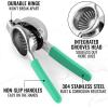imageZulay Lemon Squeezer Stainless Steel with Premium Heavy Duty Solid Metal Squeezer Bowl and Food Grade Silicone Handles  Large Manual Citrus Press Juicer and Lime Squeezer Stainless Steel CranberryFresh Mint
