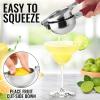 imageZulay Lemon Squeezer Stainless Steel with Premium Heavy Duty Solid Metal Squeezer Bowl and Food Grade Silicone Handles  Large Manual Citrus Press Juicer and Lime Squeezer Stainless Steel CranberryCranberry