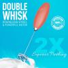 imageZulay Double Whisk Milk Frother Handheld Mixer  High Powered Frother For Coffee With Improved Motor  Electric Whisk Drink Mixer For Cappuccino Frappe Matcha ampamp More Twin Whisk Peaches N Cream