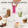 imageZulay Powerful Milk Frother Handheld Foam Maker for Lattes  Whisk Drink Mixer for Coffee Mini Foamer for Cappuccino Frappe Matcha Hot Chocolate by Milk Boss Candy GreenDragon Pink
