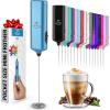 imageZulay Powerful Milk Frother Handheld Foam Maker for Lattes  Whisk Drink Mixer for Coffee Mini Foamer for Cappuccino Frappe Matcha Hot Chocolate by Milk Boss Candy GreenCosmic Blue