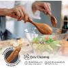 imageZulay Kitchen 10Piece Wooden Spoons for Cooking  Smooth Finish Teak Wooden Utensils for Cooking  Soft ComfortGrip Wood Spoons for Cooking  NonStick Wooden Cooking Utensils  Wooden Spoon SetsLarge 6Piece Set