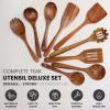 imageZulay Kitchen 10Piece Wooden Spoons for Cooking  Smooth Finish Teak Wooden Utensils for Cooking  Soft ComfortGrip Wood Spoons for Cooking  NonStick Wooden Cooking Utensils  Wooden Spoon SetsWooden Cooking Utensils