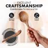 imageZulay Kitchen 10Piece Wooden Spoons for Cooking  Smooth Finish Teak Wooden Utensils for Cooking  Soft ComfortGrip Wood Spoons for Cooking  NonStick Wooden Cooking Utensils  Wooden Spoon Sets30 Piece SetGift Box
