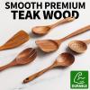 imageZulay Kitchen 10Piece Wooden Spoons for Cooking  Smooth Finish Teak Wooden Utensils for Cooking  Soft ComfortGrip Wood Spoons for Cooking  NonStick Wooden Cooking Utensils  Wooden Spoon Sets6 Piece Set
