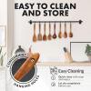 imageZulay Kitchen 10Piece Wooden Spoons for Cooking  Smooth Finish Teak Wooden Utensils for Cooking  Soft ComfortGrip Wood Spoons for Cooking  NonStick Wooden Cooking Utensils  Wooden Spoon Sets8Piece Set