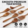 imageZulay Kitchen 10Piece Wooden Spoons for Cooking  Smooth Finish Teak Wooden Utensils for Cooking  Soft ComfortGrip Wood Spoons for Cooking  NonStick Wooden Cooking Utensils  Wooden Spoon Sets8Piece Set