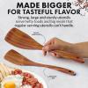 imageZulay Kitchen 10Piece Wooden Spoons for Cooking  Smooth Finish Teak Wooden Utensils for Cooking  Soft ComfortGrip Wood Spoons for Cooking  NonStick Wooden Cooking Utensils  Wooden Spoon SetsLarge 6Piece Set