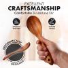 imageZulay Kitchen 10Piece Wooden Spoons for Cooking  Smooth Finish Teak Wooden Utensils for Cooking  Soft ComfortGrip Wood Spoons for Cooking  NonStick Wooden Cooking Utensils  Wooden Spoon Sets10Piece Set