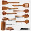 imageZulay Kitchen 10Piece Wooden Spoons for Cooking  Smooth Finish Teak Wooden Utensils for Cooking  Soft ComfortGrip Wood Spoons for Cooking  NonStick Wooden Cooking Utensils  Wooden Spoon Sets10Piece Set