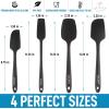 imageZulay 4pcs Silicone Spatula Set  Heat Resistant Silicone Tools for Cooking Baking ampamp Mixing  One Piece Design Spatulas for NonStick Cookware  Durable Stainless Steel Core Purple4 Pack Black