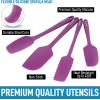 imageZulay 4pcs Silicone Spatula Set  Heat Resistant Silicone Tools for Cooking Baking ampamp Mixing  One Piece Design Spatulas for NonStick Cookware  Durable Stainless Steel Core Purple4 Pack Purple