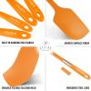 imageZulay 4pcs Silicone Spatula Set  Heat Resistant Silicone Tools for Cooking Baking ampamp Mixing  One Piece Design Spatulas for NonStick Cookware  Durable Stainless Steel Core Purple4 Pack Orange