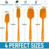 imageZulay 4pcs Silicone Spatula Set  Heat Resistant Silicone Tools for Cooking Baking ampamp Mixing  One Piece Design Spatulas for NonStick Cookware  Durable Stainless Steel Core Purple4 Pack Orange