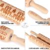 imageZulay Set of 2 Embossed Rolling Pin  Wooden Carved Christmas Rolling Pin  Large ampamp Small Rolling Pins With Designs For Baking  Deep Engraved Rolling Pin with Reindeer Christmas Pattern Design