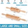 imageZulay Set of 2 Embossed Rolling Pin  Wooden Carved Christmas Rolling Pin  Large ampamp Small Rolling Pins With Designs For Baking  Deep Engraved Rolling Pin with Reindeer Christmas Pattern Design