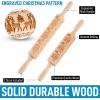 imageZulay Set of 2 Embossed Rolling Pin  Wooden Carved Christmas Rolling Pin  Large ampamp Small Rolling Pins With Designs For Baking  Deep Engraved Rolling Pin with Reindeer Christmas Pattern Design