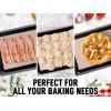 imageZulay Set of 4 Silicone Baking Mat  Macaron Silicone Baking Mats With Preprinted Template Design  Non Stick ampamp Reusable Silicone Baking Sheet  2 Half Size  2 Quarter Size RedBlack
