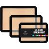 imageZulay Set of 4 Silicone Baking Mat  Macaron Silicone Baking Mats With Preprinted Template Design  Non Stick ampamp Reusable Silicone Baking Sheet  2 Half Size  2 Quarter Size RedBlack