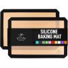 imageZulay Set of 4 Silicone Baking Mat  Macaron Silicone Baking Mats With Preprinted Template Design  Non Stick ampamp Reusable Silicone Baking Sheet  2 Half Size  2 Quarter Size RedBlack