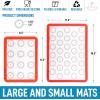 imageZulay Set of 4 Silicone Baking Mat  Macaron Silicone Baking Mats With Preprinted Template Design  Non Stick ampamp Reusable Silicone Baking Sheet  2 Half Size  2 Quarter Size RedRed