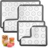 imageZulay Set of 4 Silicone Baking Mat  Macaron Silicone Baking Mats With Preprinted Template Design  Non Stick ampamp Reusable Silicone Baking Sheet  2 Half Size  2 Quarter Size RedGray